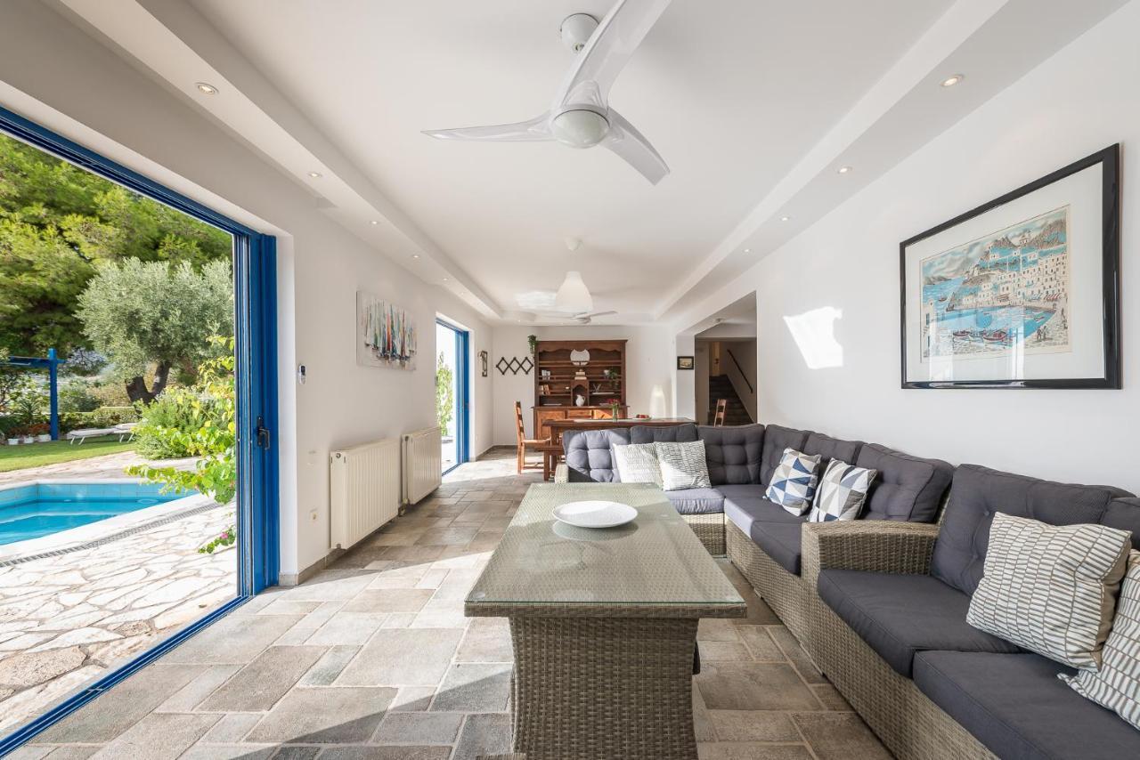 Summer Villa Pasiphae Private Pool - Bbq -Beach 2Min Соунио Екстериор снимка