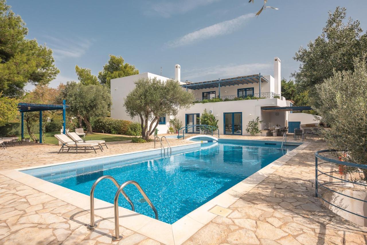 Summer Villa Pasiphae Private Pool - Bbq -Beach 2Min Соунио Екстериор снимка