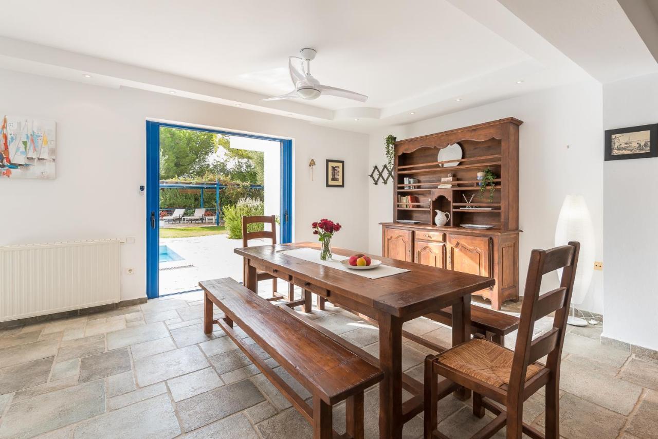 Summer Villa Pasiphae Private Pool - Bbq -Beach 2Min Соунио Екстериор снимка