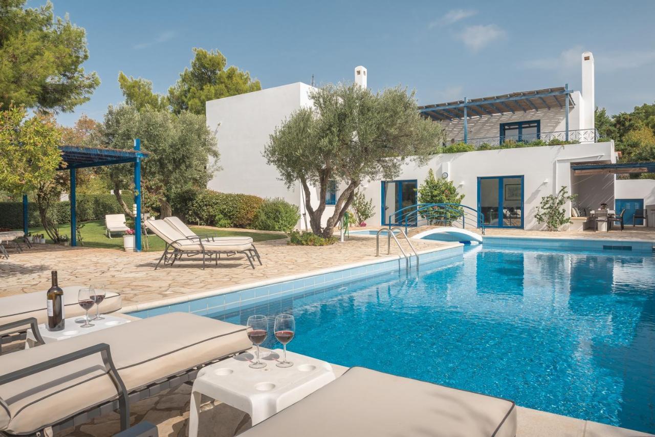 Summer Villa Pasiphae Private Pool - Bbq -Beach 2Min Соунио Екстериор снимка
