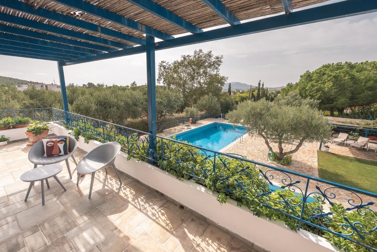 Summer Villa Pasiphae Private Pool - Bbq -Beach 2Min Соунио Екстериор снимка